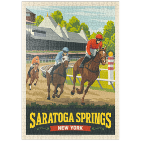 Darstellung des Puzzle Motivs Saratoga Springs, New York, Vintage Poster - Puzzleteile: 1000