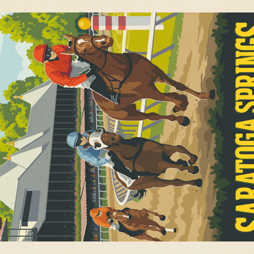 Saratoga Springs, New York, Vintage Poster 1000 Puzzle 3D Modell