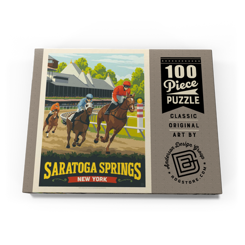 Saratoga Springs, New York, Vintage Poster 100 Puzzle Schachtel Ansicht3