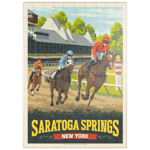puzzleplate Saratoga Springs, New York, Vintage Poster 100 Puzzle