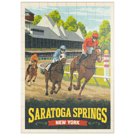 Darstellung des Puzzle Motivs Saratoga Springs, New York, Vintage Poster - Puzzleteile: 100