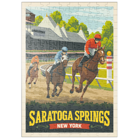 Darstellung des Puzzle Motivs Saratoga Springs, New York, Vintage Poster - Puzzleteile: 200
