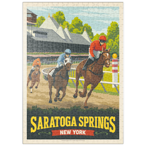 puzzleplate Saratoga Springs, New York, Vintage Poster 500 Puzzle