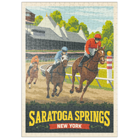 Darstellung des Puzzle Motivs Saratoga Springs, New York, Vintage Poster - Puzzleteile: 500