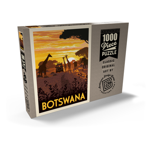 Botswana, Africa, Vintage Poster 1000 Puzzle Schachtel Ansicht2