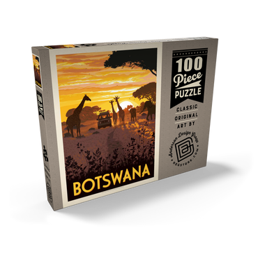 Botswana, Africa, Vintage Poster 100 Puzzle Schachtel Ansicht2