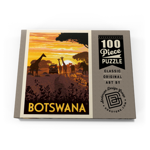 Botswana, Africa, Vintage Poster 100 Puzzle Schachtel Ansicht3