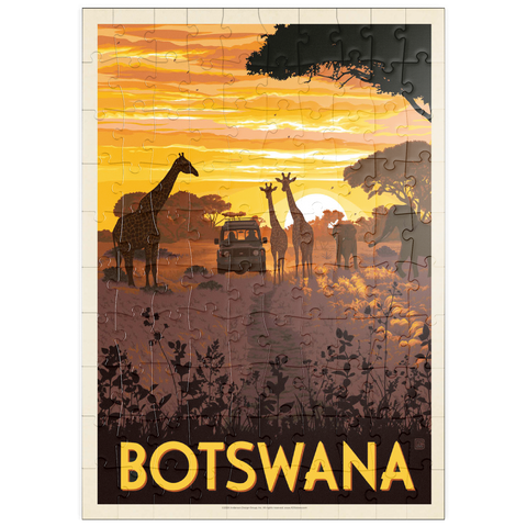 puzzleplate Botswana, Africa, Vintage Poster 100 Puzzle