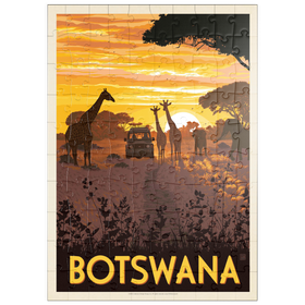 Darstellung des Puzzle Motivs Botswana, Africa, Vintage Poster - Puzzleteile: 100