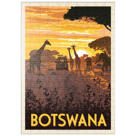 Darstellung des Puzzle Motivs Botswana, Africa, Vintage Poster - Puzzleteile: 200
