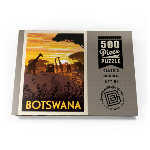 Botswana, Africa, Vintage Poster 500 Puzzle Schachtel Ansicht3
