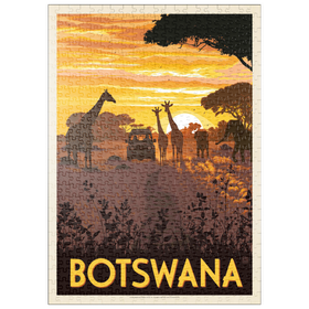 Darstellung des Puzzle Motivs Botswana, Africa, Vintage Poster - Puzzleteile: 500