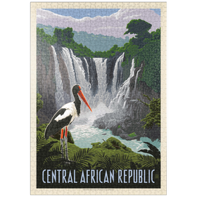 Darstellung des Puzzle Motivs Central African Republic, Vintage Poster - Puzzleteile: 1000