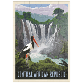 Darstellung des Puzzle Motivs Central African Republic, Vintage Poster - Puzzleteile: 100