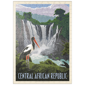Darstellung des Puzzle Motivs Central African Republic, Vintage Poster - Puzzleteile: 200