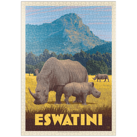 Darstellung des Puzzle-Motivs Eswatini, Africa, Vintage Poster – Puzzleteile: 1000