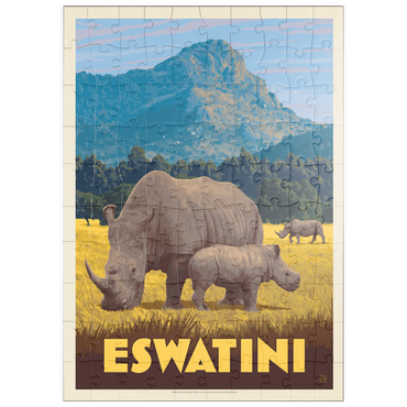 puzzleplate Eswatini, Africa, Vintage Poster 100 Puzzle
