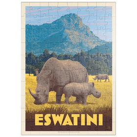 Darstellung des Puzzle Motivs Eswatini, Africa, Vintage Poster - Puzzleteile: 100