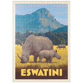 Darstellung des Puzzle Motivs Eswatini, Africa, Vintage Poster - Puzzleteile: 500