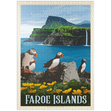 puzzleplate Faroe Islands, Vintage Poster 1000 Puzzle