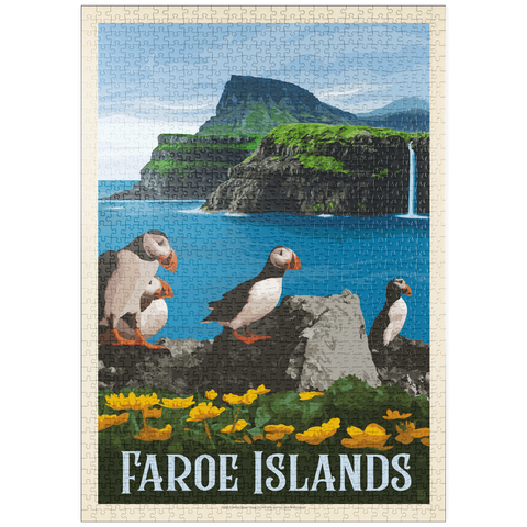 puzzleplate Faroe Islands, Vintage Poster 1000 Puzzle
