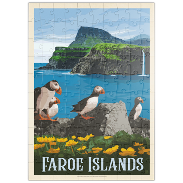 puzzleplate Faroe Islands, Vintage Poster 100 Puzzle