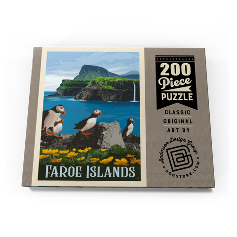 Faroe Islands, Vintage Poster 200 Puzzle Schachtel Ansicht3