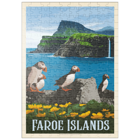 Darstellung des Puzzle Motivs Faroe Islands, Vintage Poster - Puzzleteile: 200