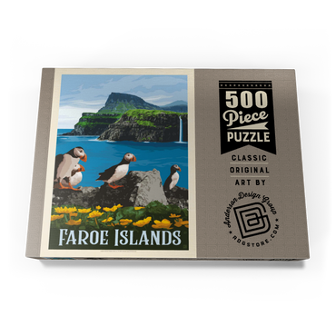 Faroe Islands, Vintage Poster 500 Puzzle Schachtel Ansicht3