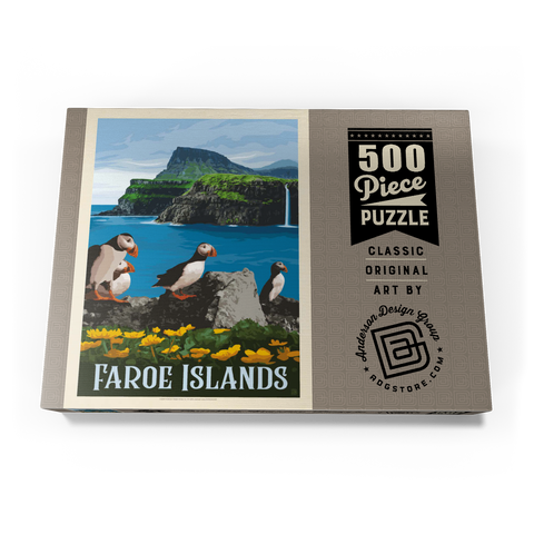 Faroe Islands, Vintage Poster 500 Puzzle Schachtel Ansicht3