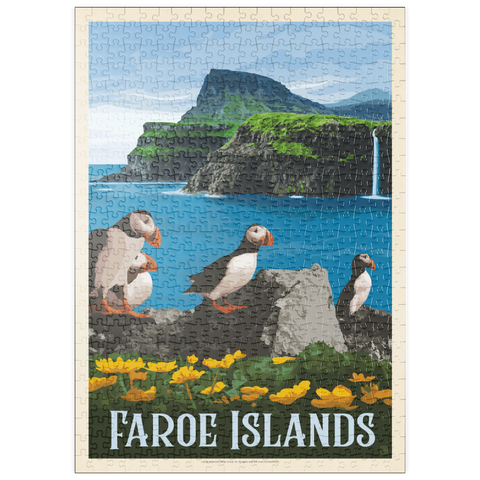 puzzleplate Faroe Islands, Vintage Poster 500 Puzzle