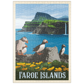 Darstellung des Puzzle Motivs Faroe Islands, Vintage Poster - Puzzleteile: 500