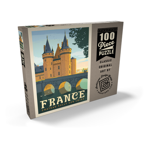 France: Loire Valley, Vintage Poster 100 Puzzle Schachtel Ansicht2