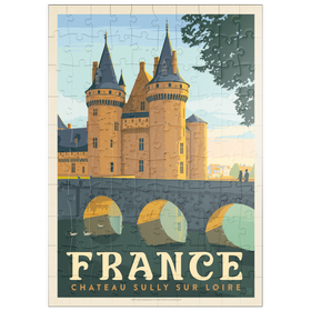 Darstellung des Puzzle Motivs France: Loire Valley, Vintage Poster - Puzzleteile: 100