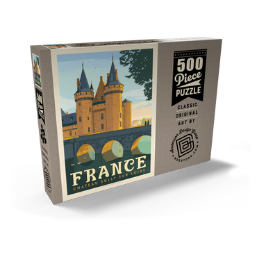 France: Loire Valley, Vintage Poster 500 Puzzle Schachtel Ansicht2