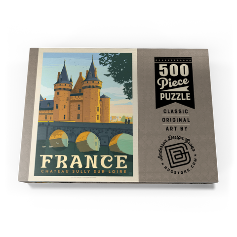 France: Loire Valley, Vintage Poster 500 Puzzle Schachtel Ansicht3