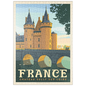 Darstellung des Puzzle Motivs France: Loire Valley, Vintage Poster - Puzzleteile: 500