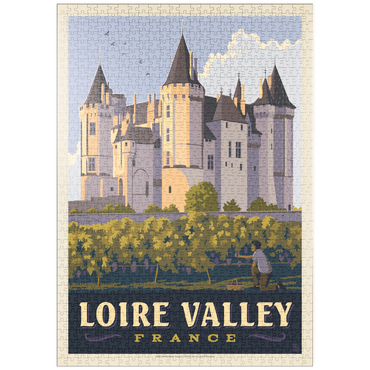 puzzleplate France: Loire Valley, Château de Saumur, Vintage Poster 1000 Puzzle