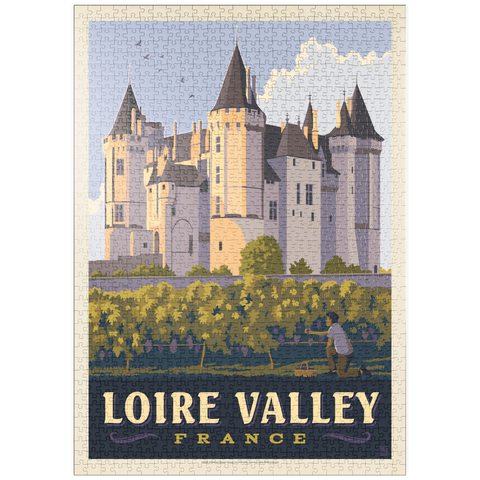 puzzleplate France: Loire Valley, Château de Saumur, Vintage Poster 1000 Puzzle