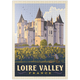 Darstellung des Puzzle Motivs France: Loire Valley, Château de Saumur, Vintage Poster - Puzzleteile: 1000