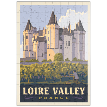 puzzleplate France: Loire Valley, Château de Saumur, Vintage Poster 100 Puzzle