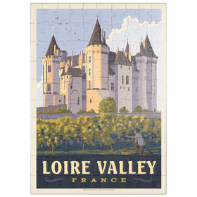 Darstellung des Puzzle Motivs France: Loire Valley, Château de Saumur, Vintage Poster - Puzzleteile: 100