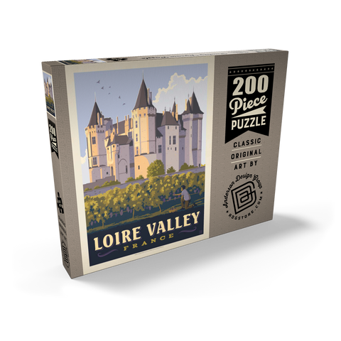 France: Loire Valley, Château de Saumur, Vintage Poster 200 Puzzle Schachtel Ansicht2