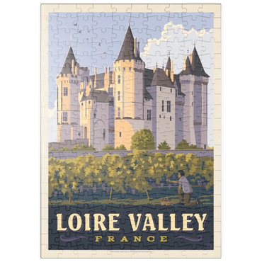 puzzleplate France: Loire Valley, Château de Saumur, Vintage Poster 200 Puzzle