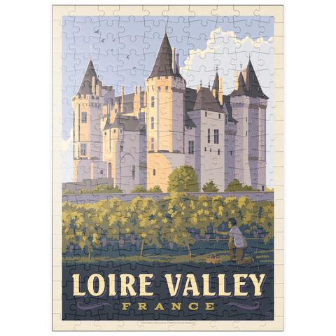 puzzleplate France: Loire Valley, Château de Saumur, Vintage Poster 200 Puzzle