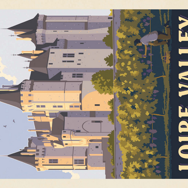 France: Loire Valley, Château de Saumur, Vintage Poster 200 Puzzle 3D Modell