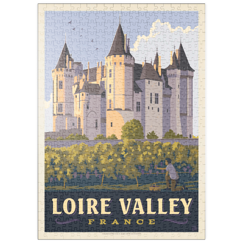 puzzleplate France: Loire Valley, Château de Saumur, Vintage Poster 500 Puzzle