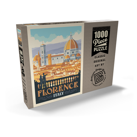 Italy: Florence (Cathedral View), Vintage Poster 1000 Puzzle Schachtel Ansicht2