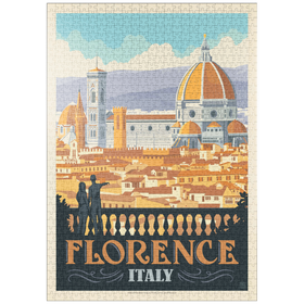 Darstellung des Puzzle Motivs Italy: Florence (Cathedral View), Vintage Poster - Puzzleteile: 1000