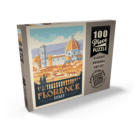 Italy: Florence (Cathedral View), Vintage Poster 100 Puzzle Schachtel Ansicht2
